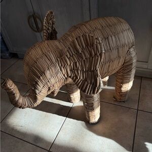 Handwoven Rattan‎ Elephant Sculpture